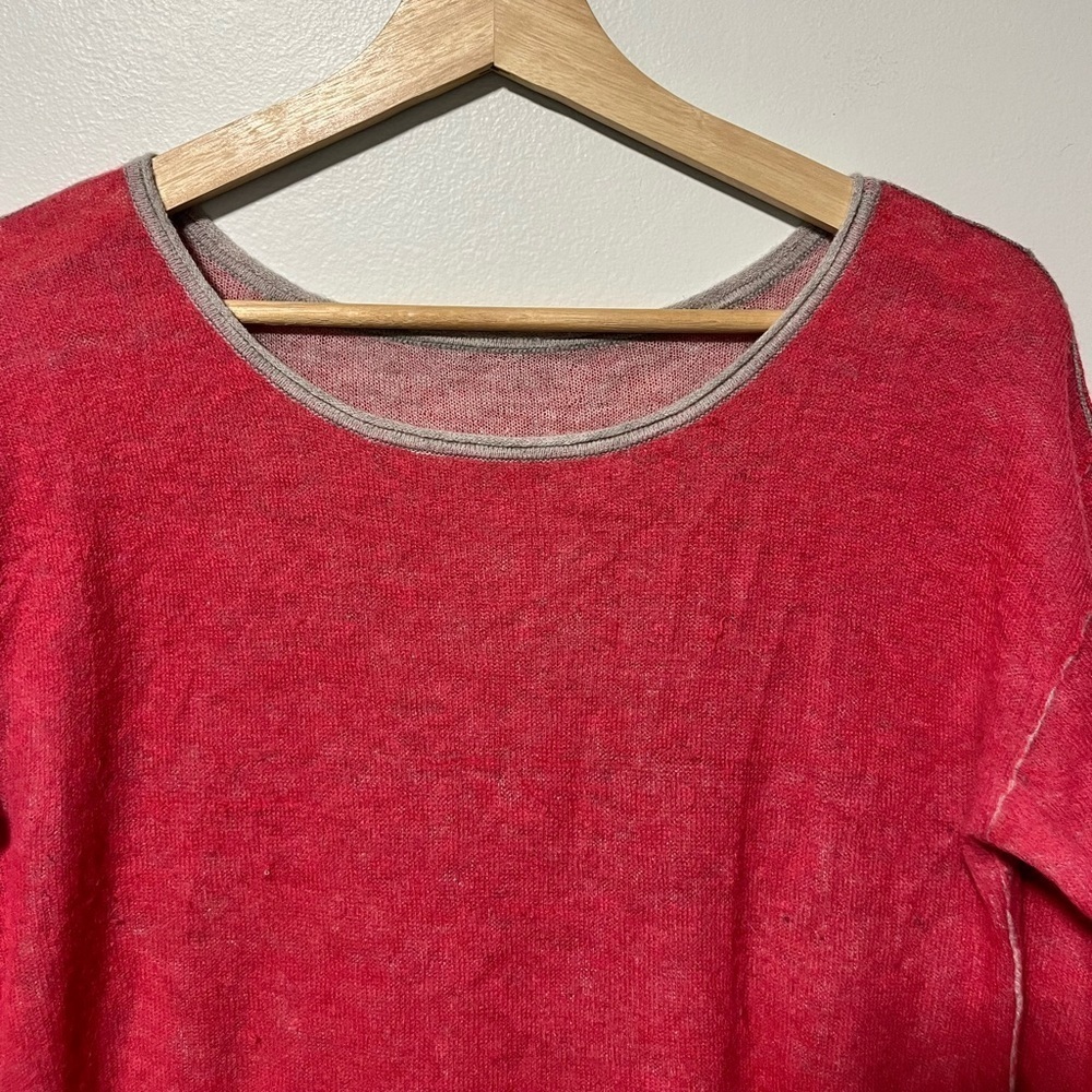 Pink & Gray Colorblock Crewneck Sweater Shirt - Picture 9 of 9